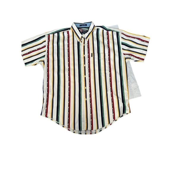 Vtg Chaps Ralph Lauren Golf Club Vertical Striped Button Up Shirt Men's XL - Picture 7 of 9